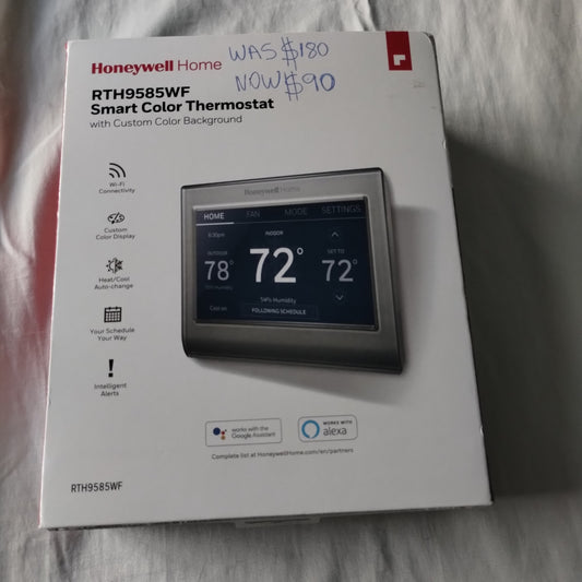 Honeywell Home RTH9585WF Wi-Fi Smart Color Thermostat, 7 Day Programmable, Touch Screen, Energy Star, Alexa Ready, C-Wire Required, Not Compatible with Line Volt Heating